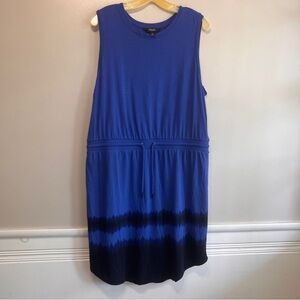 Simply Vera Vera Wang Blue and Black Midi Dress Size XL EUC